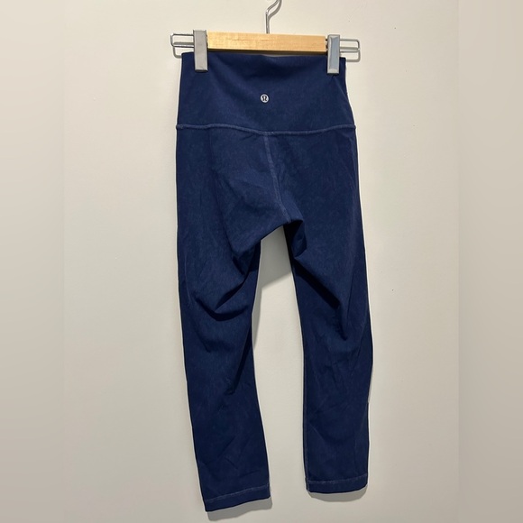 Lululemon Wunder Under Crop High-Rise *Spray 21" Indigo Spray Mineral Blue Sz 2 - Picture 5 of 7